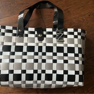 Black and White Checkered Tote Bag